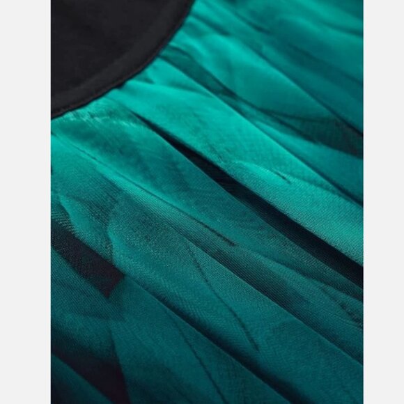 BAISHENGGT Womens Summer Tops Flutter Short Sleeve Pleated Front Mesh Teal 4XL - Picture 3 of 14